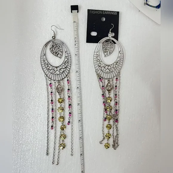 18 Sets Style Earrings Boho Gold Silver Blue Purple Dangling Round Dot - Picture 2 of 10